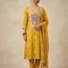 Yellow suit silk fabric