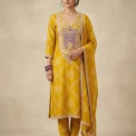 Yellow suit silk fabric