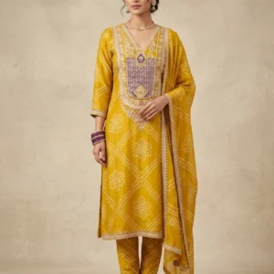 Yellow suit silk fabric