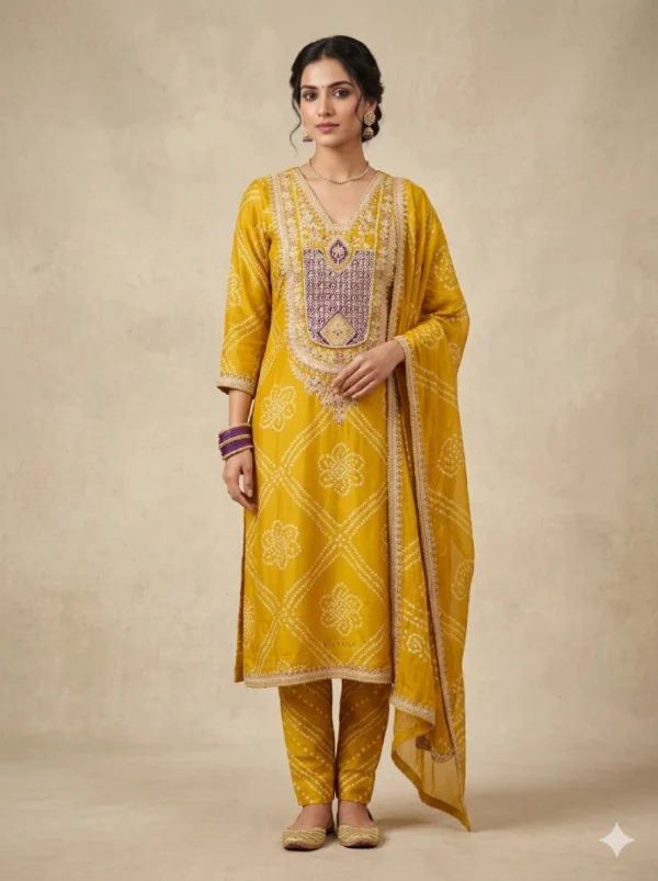 Yellow suit silk fabric